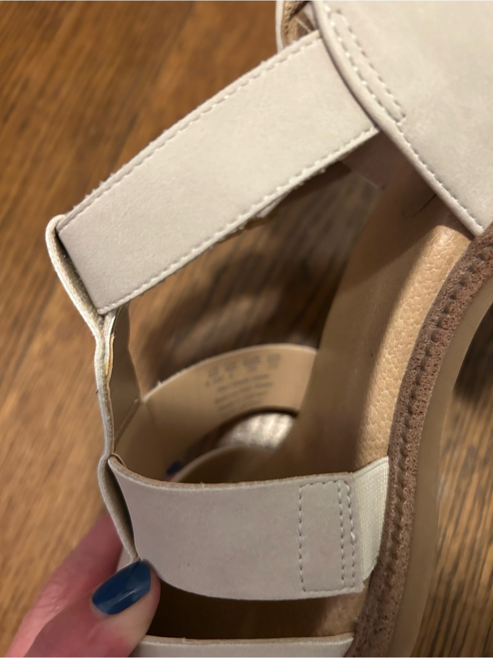 Dr. Scholl's Cream Strappy fisherman Block Heel closed toe Sandals - Picture 8 of 8